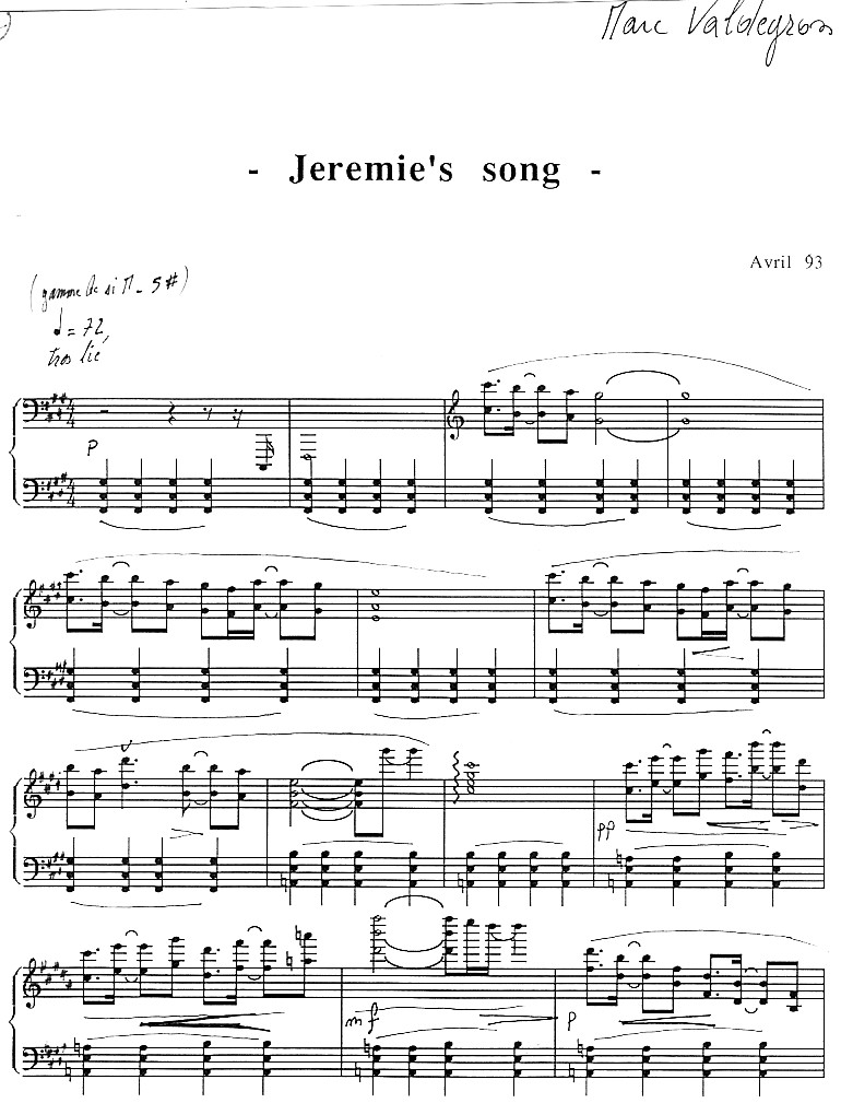 Jeremie's song page 1